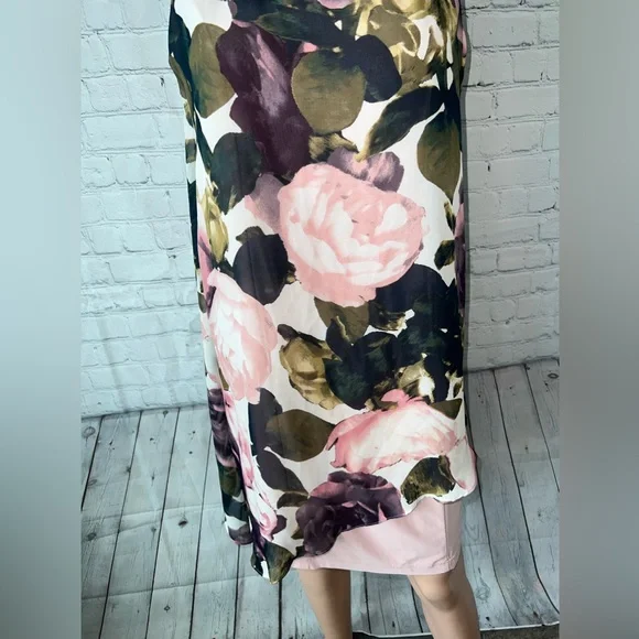 SLNY purple, pink & green floral sleeveless dress size 8 - Picture 3 of 12